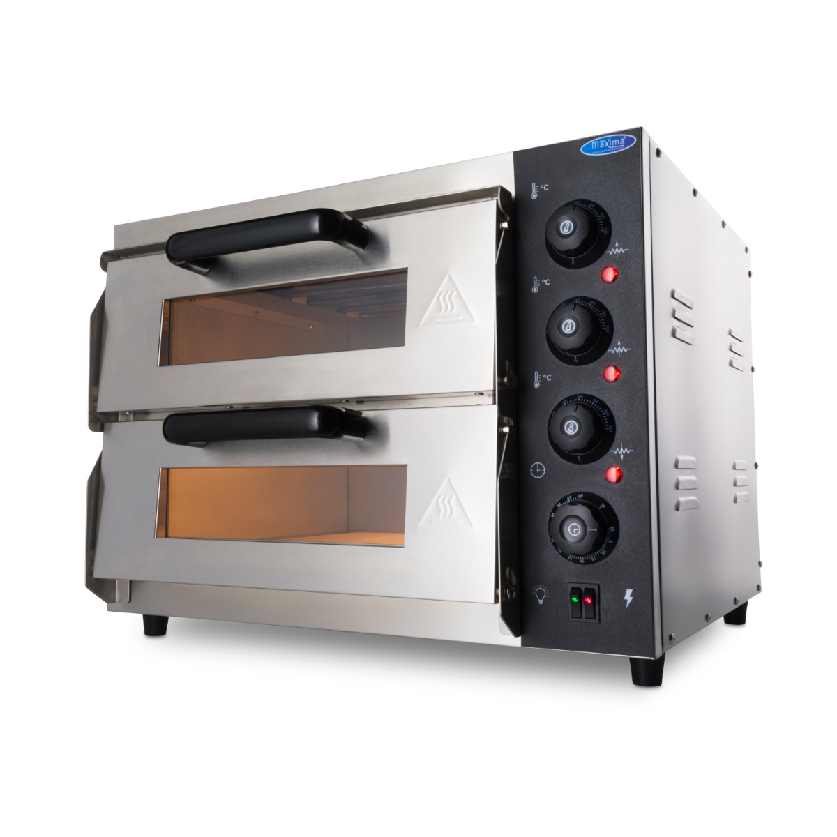 Maxima double deck pizza oven, fits two pizzas of 40 cm diameter